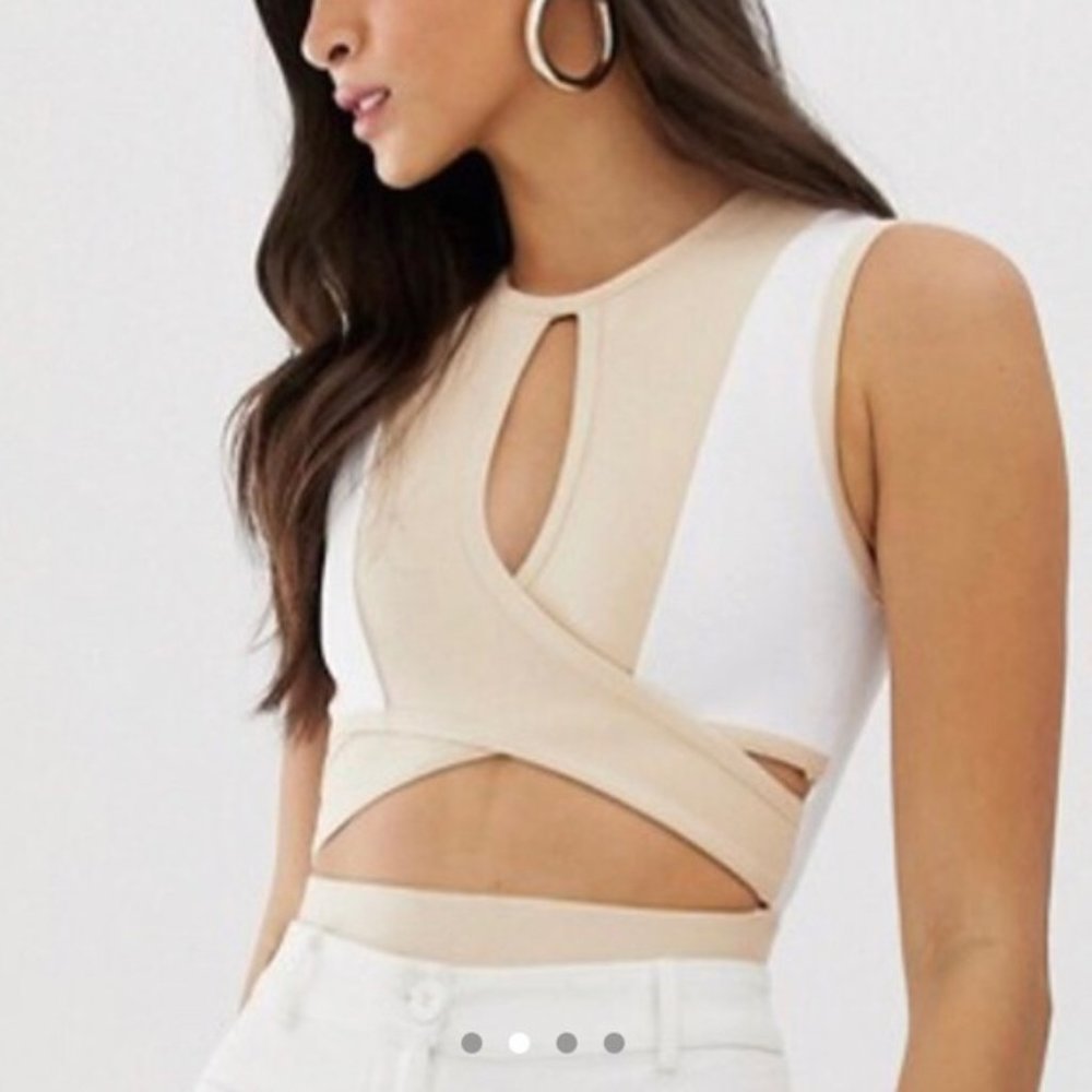 The Girlcode (ASOS) bandage cross over bodysuit
